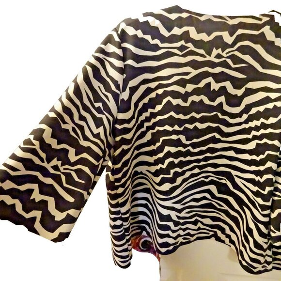 XL Artsy‎ Zebra & Abstract Print Open Jacket – Designer Style Statement Piece - Picture 5 of 6